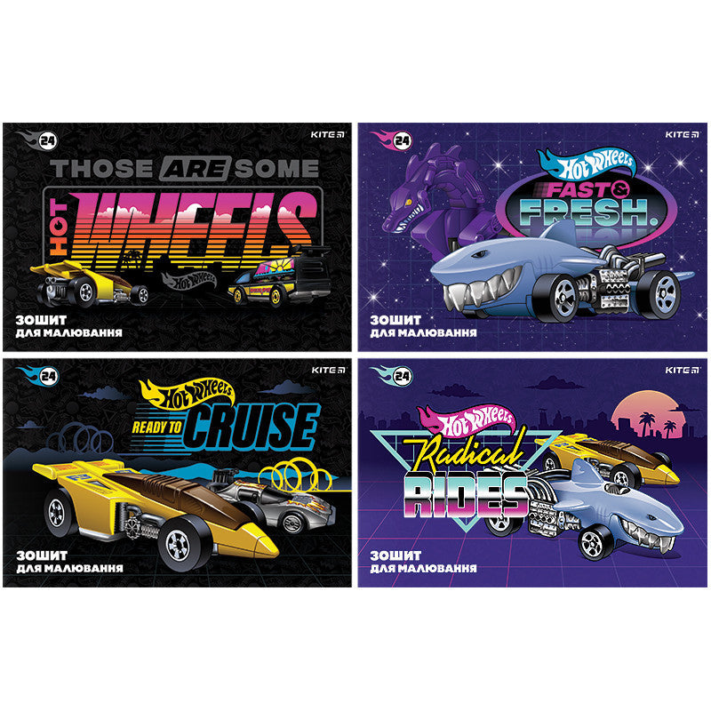 Зошит для малювання Kite Hot Wheels 24 аркуша HW24-242