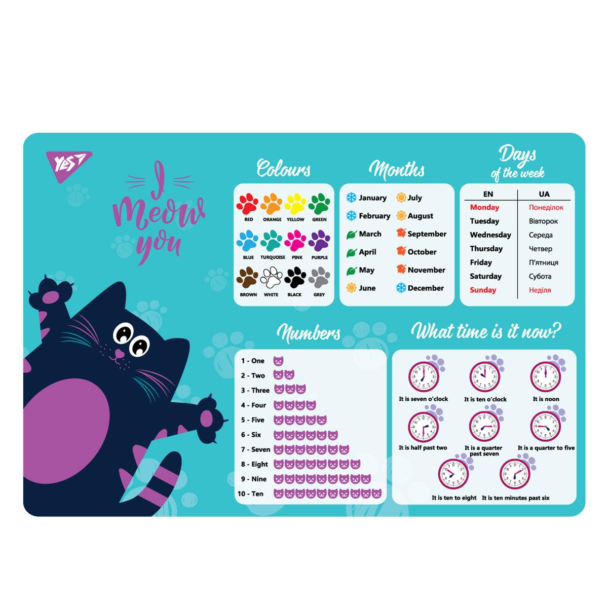 Підкладка для столу YES Kittycon англійська, 492055