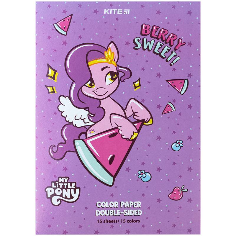 Набір кольорового двостороннього паперу Kite My Little Pony 15 кольорів А4 LP24-250