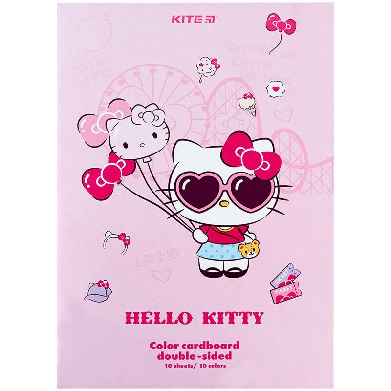 Картон кольоровий двосторонній Kite Hello Kitty А4 10 аркушів 10 кольорів HK24-255-1