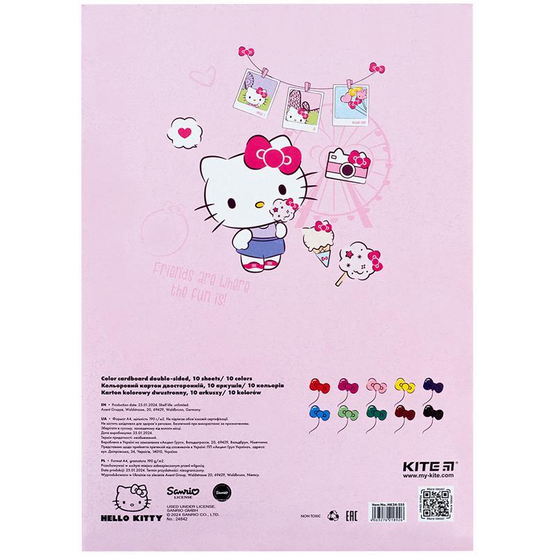 Картон кольоровий двосторонній Kite Hello Kitty А4 10 аркушів 10 кольорів HK24-255-1
