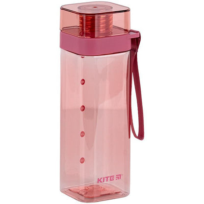 Пляшечка для води квадратна Kite 550 мл Рожева K24-1209-3