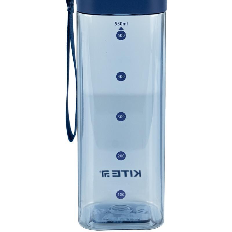 Пляшечка для води квадратна Kite  550 мл блакитна K24-1209-1
