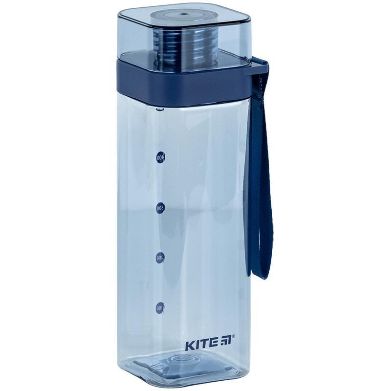 Пляшечка для води квадратна Kite  550 мл блакитна K24-1209-1