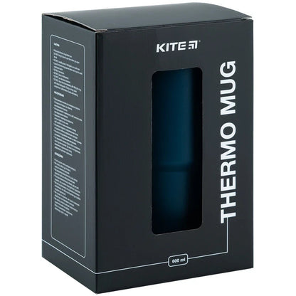 Термокружка з ручкою Kite 600 мл Смарагдова K24-1207-2