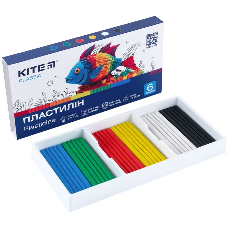 Пластилін Kite Classic 6 кольорів 120 г K-081