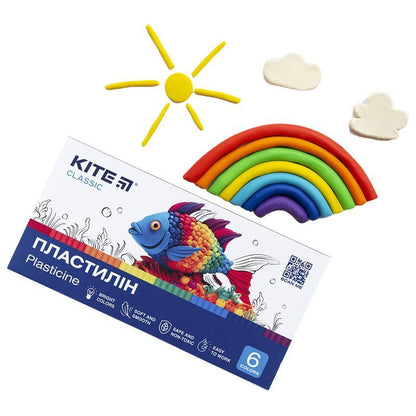 Пластилін Kite Classic 6 кольорів 120 г K-081