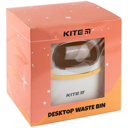 Настільний контейнер для сміття Kite K24-009-8, біло-помаранчевий