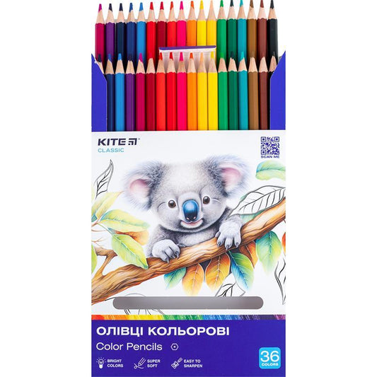 Олівці кольорові Kite Classic 36 шт 36 кольорів K-057