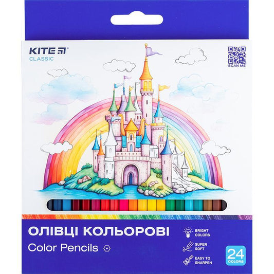 Олівці кольорові Kite Classic 24 шт 24 кольори K-055