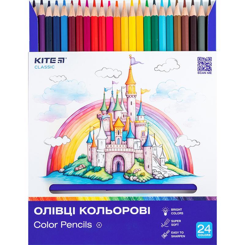 Олівці кольорові Kite Classic 24 шт 24 кольори K-055