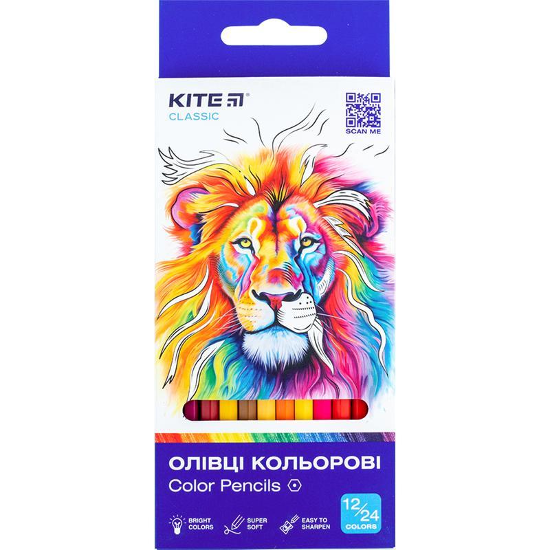 Олівці кольорові двосторонні Kite Classic 12/24 шт K-054