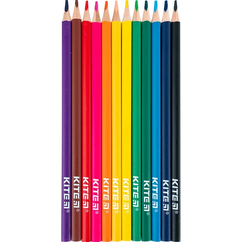 Олівці кольорові тригранні Kite Classic 12 шт K-053