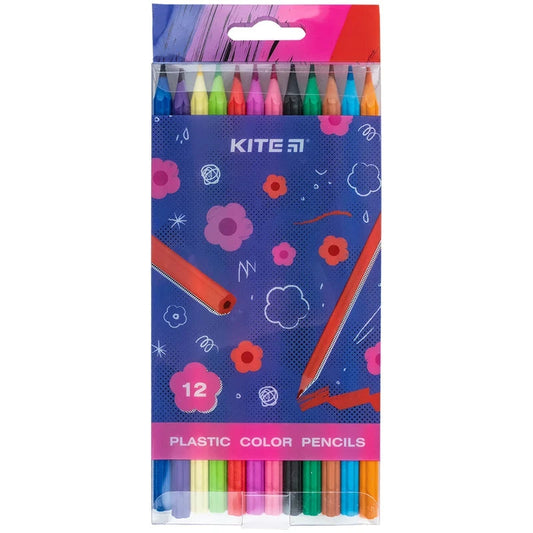 Олівці кольорові пластикові Kite Flower 12 шт K24-049-1