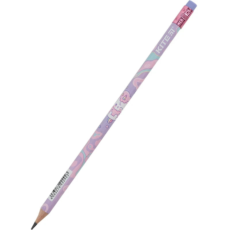 Олівець графітний з гумкою Kite Rainbow Catcorn K24-056-2