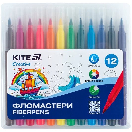 Фломастери-пензлики Kite Creative 12 кольорів K-1150