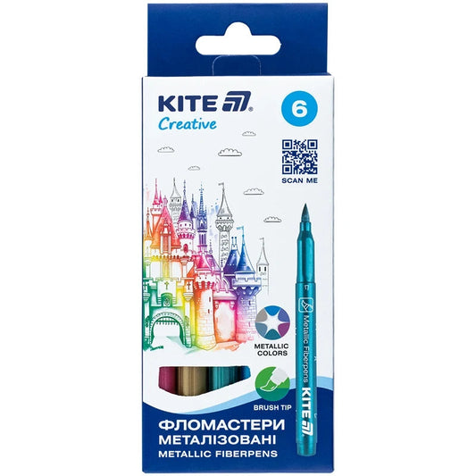 Фломастери у металізованих кольорах Kite Creative 6 шт K-1149