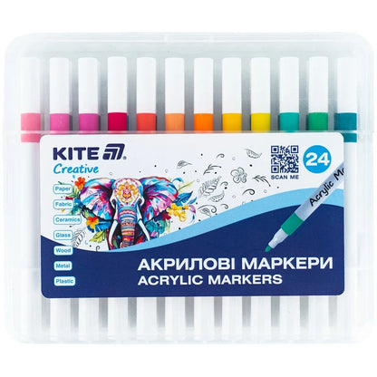 Набір акрилових маркерів Kite Creative 24 шт K-1157