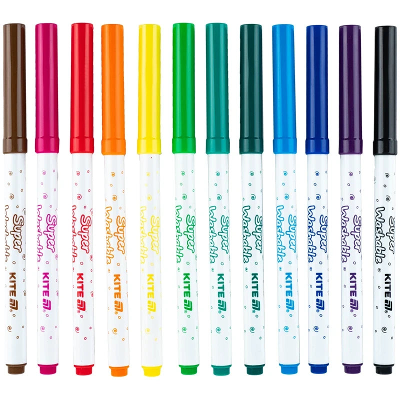 Фломастери Kite Creative Superwashable 12 шт 12 кольорів K-1152