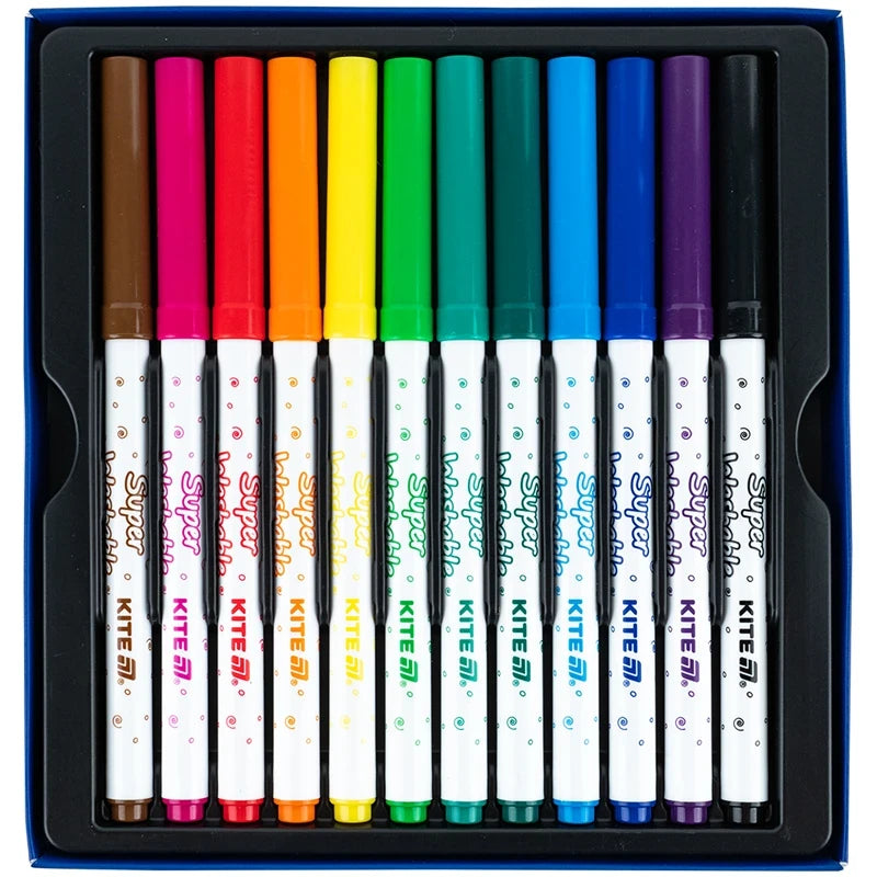 Фломастери Kite Creative Superwashable 12 шт 12 кольорів K-1152