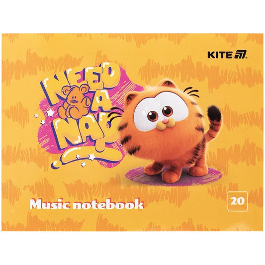 Зошит для нот Kite Garfield, А5, 20 аркушів, GF25-405