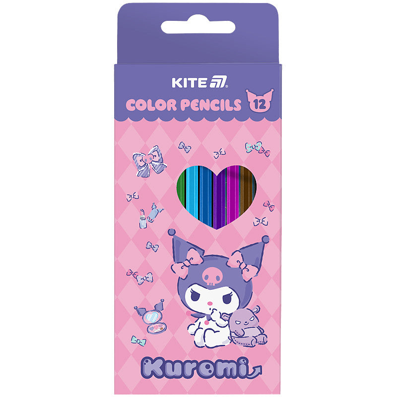 Олівці кольорові тригранні Kite Kuromi  12 кольорів HK25-053