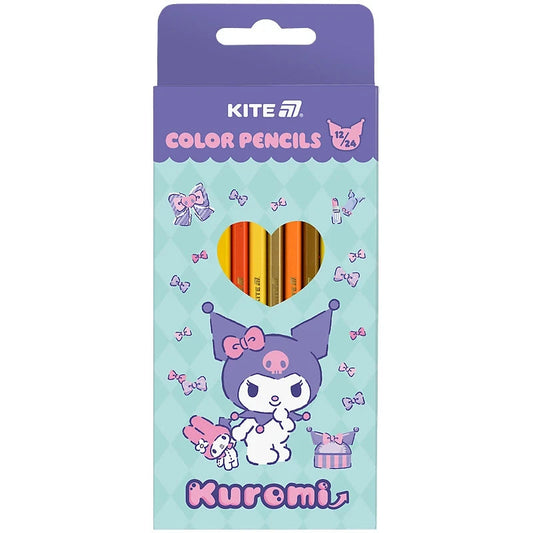 Олівці кольорові двосторонні Kite Kuromi 12/24 шт HK25-054-2