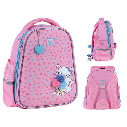 Рюкзак шкільний напівкаркасний GoPack Education Fluffy Kitten GO25-165S-2