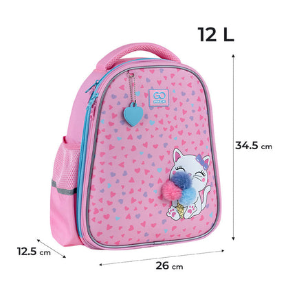 Рюкзак шкільний напівкаркасний GoPack Education Fluffy Kitten GO25-165S-2