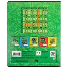 Зошит шкільний Kite Ninja Turtles, 12 аркушів, клітинка NT24-232
