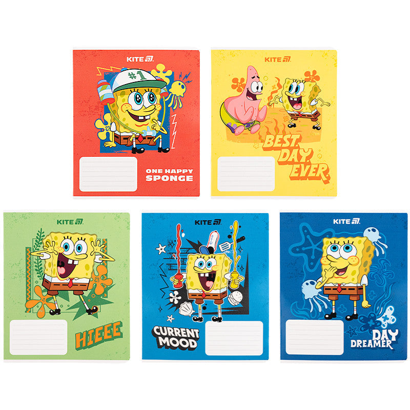 Зошит шкільний Kite SpongeBob SquarePants, 18 аркушів, клітинка SB25-236