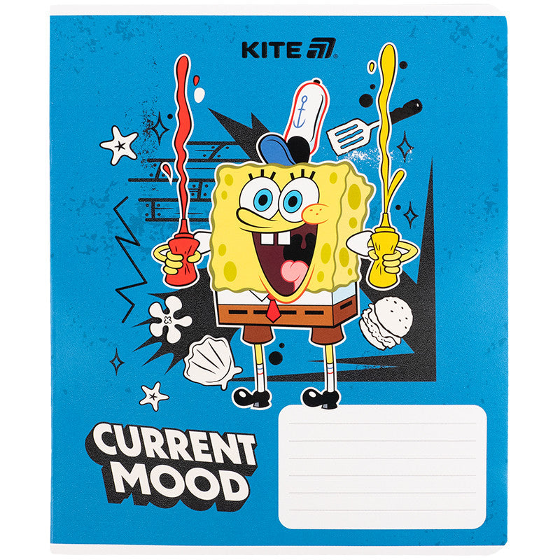 Зошит шкільний Kite SpongeBob SquarePants, 18 аркушів, клітинка SB25-236