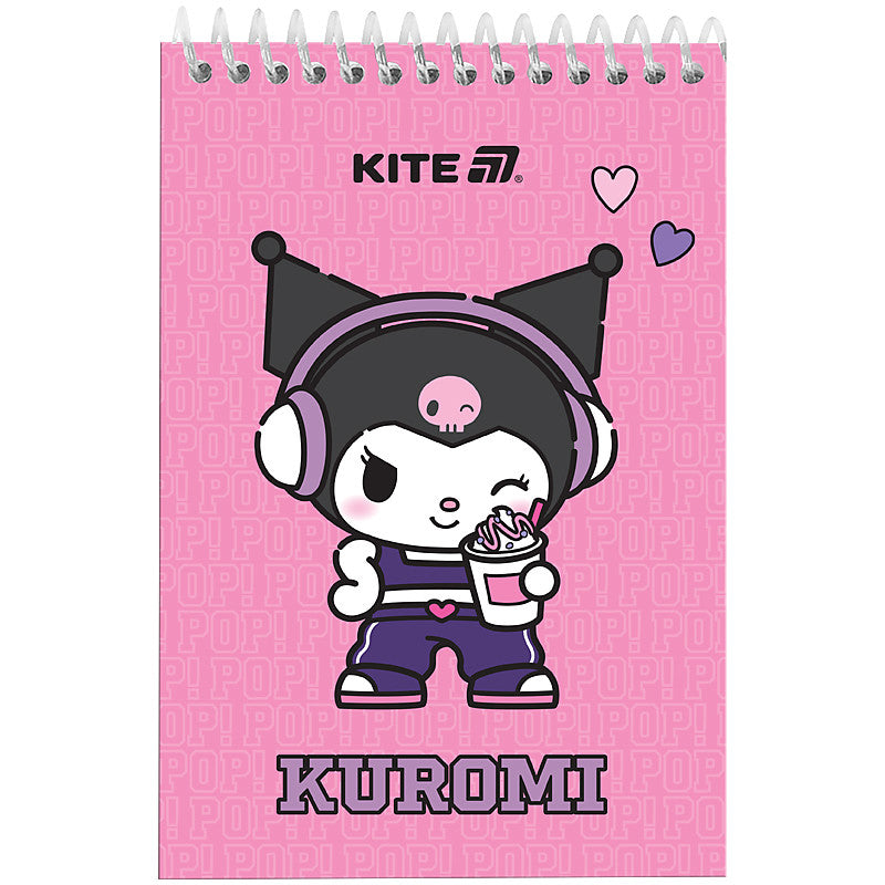 Блокнот на спіралі Kite Kuromi А6 48 аркушів нелінований HK25-196-2