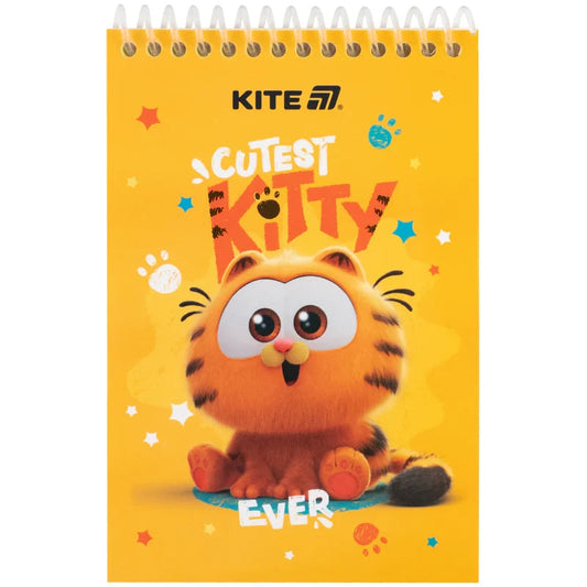 Блокнот на спіралі Kite Garfield А6 48 аркушів нелінований GF25-196