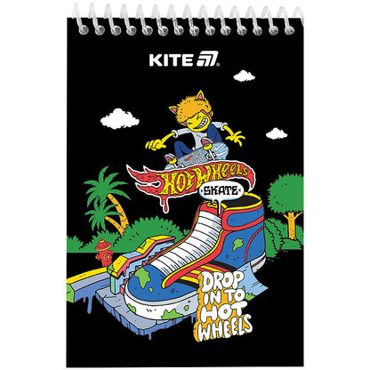 Блокнот на спіралі Kite Hot Wheels А6 48 аркушів нелінований HW25-196