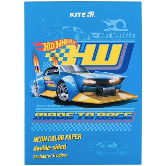 Папір кольоровий неоновий Kite Hot Wheels HW24-252