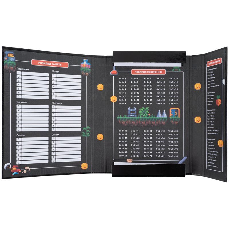 Папка для зошитів на гумці Kite Pixel Game K25-210-2, картон