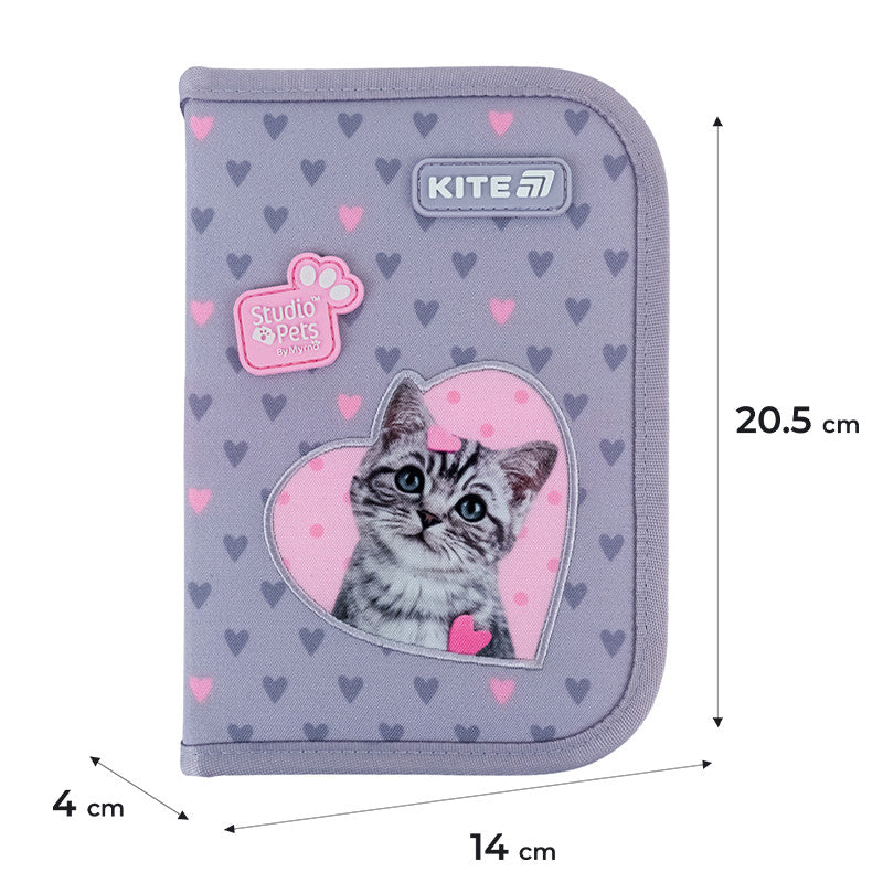 Пенал без наповнення Kite Studio Pets 1 відділення 1 відворот SP25-621