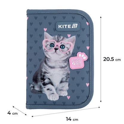Пенал без наповнення Kite Studio Pets 1 відділення 2 відворот SP25-622-1