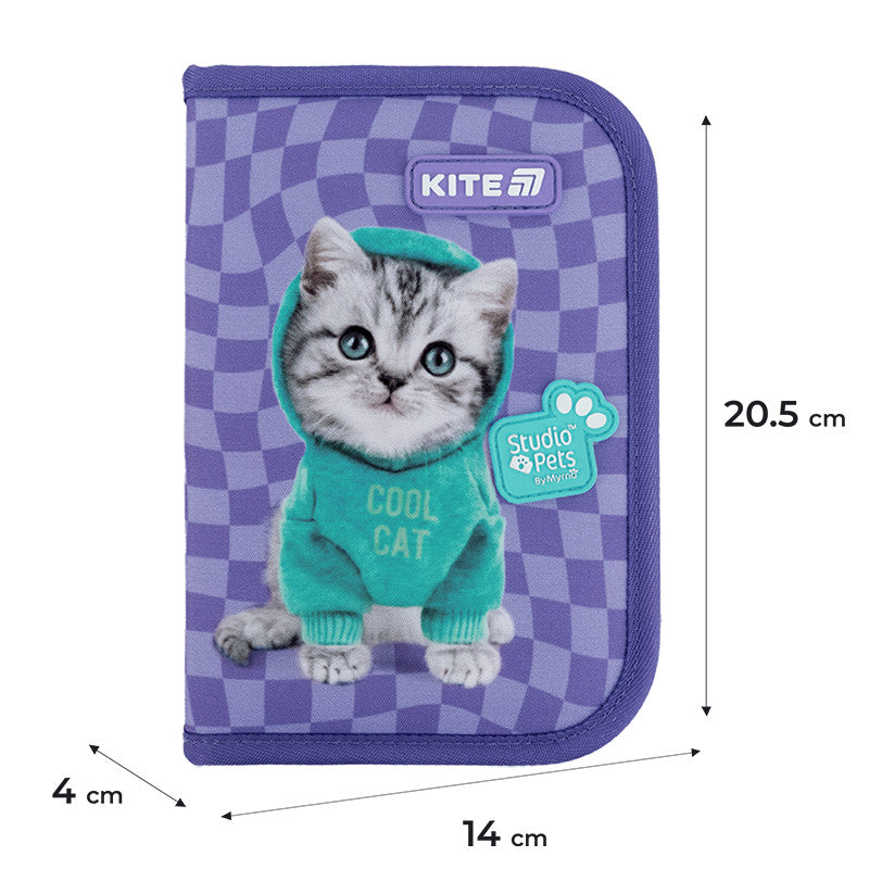 Пенал з наповненням Kite Studio Pets 1 відділення 2 відвороти  SP25-622H-2