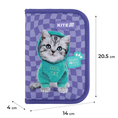 Пенал з наповненням Kite Studio Pets 1 відділення 2 відвороти  SP25-622H-2