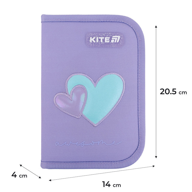 Пенал без наповнення Kite Awesome 1 відділення 2 відворот K25-622-5