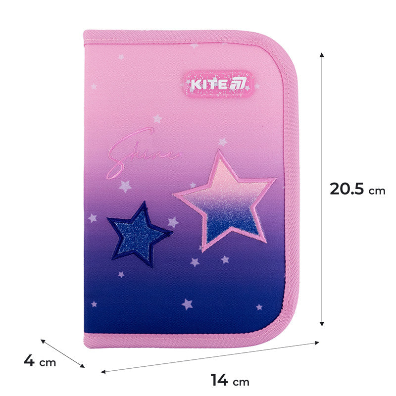 Пенал без наповнення Kite Sparkling 1 відділення 2 відворот K25-622-1