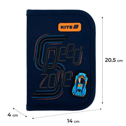Пенал без наповнення Kite Speed Zone 1 відділення 2 відворот K25-622-4