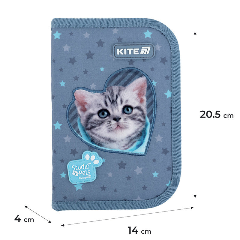 Пенал без наповнення Kite Studio Pets 1 відділення 2 відворот SP25-622-3