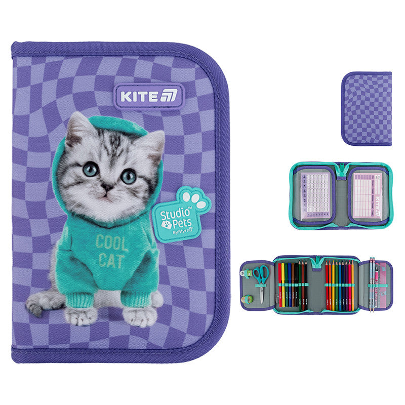 Пенал з наповненням Kite Studio Pets 1 відділення 2 відвороти  SP25-622H-2