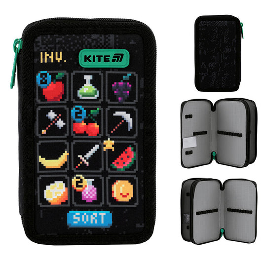 Пенал без наповнення Kite Pixel Game 2 відділення K25-623-2