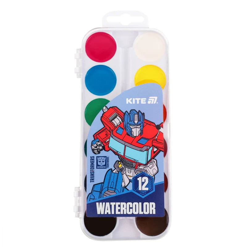 Фарби акварельні Kite Transformers 12 кольорів TF25-061