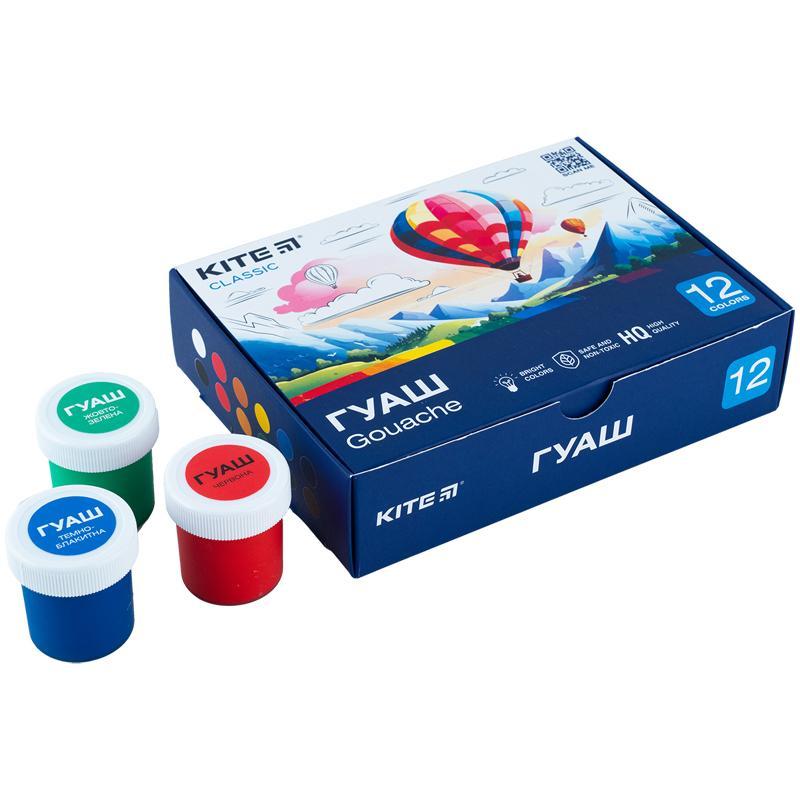 Гуаш Kite Classic 12 кольорів K-063
