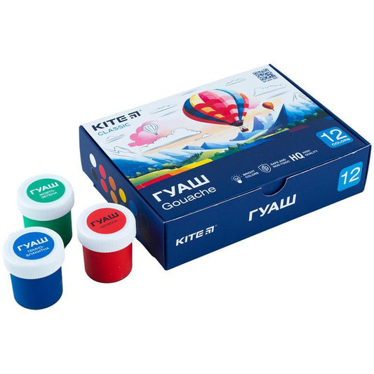 Гуаш Kite Classic 12 кольорів K-063